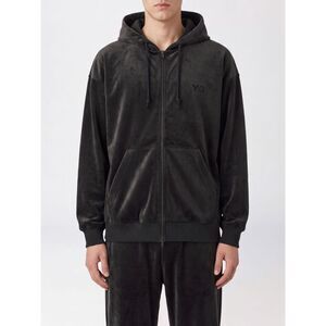 Y-3 Men Velvet Zip-Up Hoodie Y-3 With Tone-On-Tone Logo